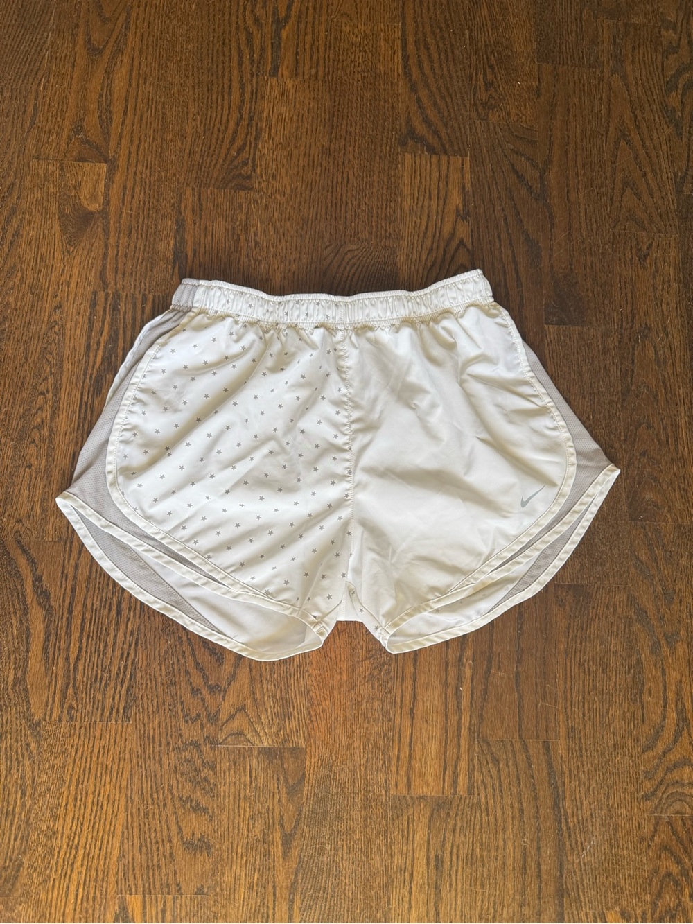 Nike running shorts White with Silver/Gray stars